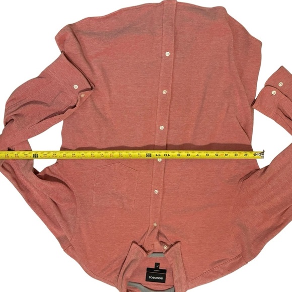 Bonobos Standard Fit salmon Oxford Cotton Knit Button-Up Shirt XL - Picture 4 of 12